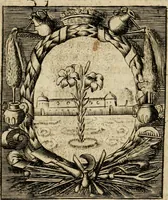 An illustration from Haimb-Garten zweyen Herren von Augspurg, eines Catholischen, und eines Lutherischen, angestellt uber etwelche Glaubens-Zweiffel, und in den Druck hervor gegeben (1710)