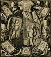 An illustration from Haimb-Garten zweyen Herren von Augspurg, eines Catholischen, und eines Lutherischen, angestellt uber etwelche Glaubens-Zweiffel, und in den Druck hervor gegeben (1710)