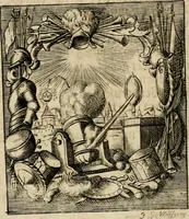 An illustration from Haimb-Garten zweyen Herren von Augspurg, eines Catholischen, und eines Lutherischen, angestellt uber etwelche Glaubens-Zweiffel, und in den Druck hervor gegeben (1710)