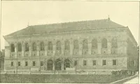An illustration from A half century of Boston's building. The construction of buildings, the enactment of building laws and ordinances, sanitary laws, the ancient and modern building, building statistics, Boston's valuation, a chapter of Boston's big fire, fire losses, public lands account, prominent architects, contractors and builders, building materials and their source of supply inspection of buildings, the building and plumbing associations (1895)