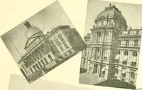 An illustration from A half century of Boston's building. The construction of buildings, the enactment of building laws and ordinances, sanitary laws, the ancient and modern building, building statistics, Boston's valuation, a chapter of Boston's big fire, fire losses, public lands account, prominent architects, contractors and builders, building materials and their source of supply inspection of buildings, the building and plumbing associations (1895)