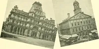An illustration from A half century of Boston's building. The construction of buildings, the enactment of building laws and ordinances, sanitary laws, the ancient and modern building, building statistics, Boston's valuation, a chapter of Boston's big fire, fire losses, public lands account, prominent architects, contractors and builders, building materials and their source of supply inspection of buildings, the building and plumbing associations (1895)