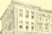 An illustration from A half century of Boston's building. The construction of buildings, the enactment of building laws and ordinances, sanitary laws, the ancient and modern building, building statistics, Boston's valuation, a chapter of Boston's big fire, fire losses, public lands account, prominent architects, contractors and builders, building materials and their source of supply inspection of buildings, the building and plumbing associations (1895)
