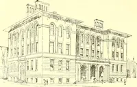 An illustration from A half century of Boston's building. The construction of buildings, the enactment of building laws and ordinances, sanitary laws, the ancient and modern building, building statistics, Boston's valuation, a chapter of Boston's big fire, fire losses, public lands account, prominent architects, contractors and builders, building materials and their source of supply inspection of buildings, the building and plumbing associations (1895)