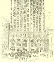 An illustration from A half century of Boston's building. The construction of buildings, the enactment of building laws and ordinances, sanitary laws, the ancient and modern building, building statistics, Boston's valuation, a chapter of Boston's big fire, fire losses, public lands account, prominent architects, contractors and builders, building materials and their source of supply inspection of buildings, the building and plumbing associations (1895)