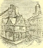 An illustration from A half century of Boston's building. The construction of buildings, the enactment of building laws and ordinances, sanitary laws, the ancient and modern building, building statistics, Boston's valuation, a chapter of Boston's big fire, fire losses, public lands account, prominent architects, contractors and builders, building materials and their source of supply inspection of buildings, the building and plumbing associations (1895)