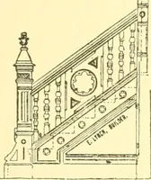 An illustration from A half century of Boston's building. The construction of buildings, the enactment of building laws and ordinances, sanitary laws, the ancient and modern building, building statistics, Boston's valuation, a chapter of Boston's big fire, fire losses, public lands account, prominent architects, contractors and builders, building materials and their source of supply inspection of buildings, the building and plumbing associations (1895)
