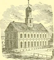 An illustration from A half century of Boston's building. The construction of buildings, the enactment of building laws and ordinances, sanitary laws, the ancient and modern building, building statistics, Boston's valuation, a chapter of Boston's big fire, fire losses, public lands account, prominent architects, contractors and builders, building materials and their source of supply inspection of buildings, the building and plumbing associations (1895)