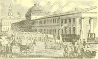 An illustration from A half century of Boston's building. The construction of buildings, the enactment of building laws and ordinances, sanitary laws, the ancient and modern building, building statistics, Boston's valuation, a chapter of Boston's big fire, fire losses, public lands account, prominent architects, contractors and builders, building materials and their source of supply inspection of buildings, the building and plumbing associations (1895)