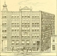 An illustration from A half century of Boston's building. The construction of buildings, the enactment of building laws and ordinances, sanitary laws, the ancient and modern building, building statistics, Boston's valuation, a chapter of Boston's big fire, fire losses, public lands account, prominent architects, contractors and builders, building materials and their source of supply inspection of buildings, the building and plumbing associations (1895)