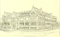 An illustration from A half century of Boston's building. The construction of buildings, the enactment of building laws and ordinances, sanitary laws, the ancient and modern building, building statistics, Boston's valuation, a chapter of Boston's big fire, fire losses, public lands account, prominent architects, contractors and builders, building materials and their source of supply inspection of buildings, the building and plumbing associations (1895)