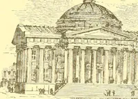 An illustration from A half century of Boston's building. The construction of buildings, the enactment of building laws and ordinances, sanitary laws, the ancient and modern building, building statistics, Boston's valuation, a chapter of Boston's big fire, fire losses, public lands account, prominent architects, contractors and builders, building materials and their source of supply inspection of buildings, the building and plumbing associations (1895)