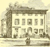 An illustration from A half century of Boston's building. The construction of buildings, the enactment of building laws and ordinances, sanitary laws, the ancient and modern building, building statistics, Boston's valuation, a chapter of Boston's big fire, fire losses, public lands account, prominent architects, contractors and builders, building materials and their source of supply inspection of buildings, the building and plumbing associations (1895)