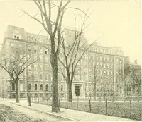 An illustration from A half century of Boston's building. The construction of buildings, the enactment of building laws and ordinances, sanitary laws, the ancient and modern building, building statistics, Boston's valuation, a chapter of Boston's big fire, fire losses, public lands account, prominent architects, contractors and builders, building materials and their source of supply inspection of buildings, the building and plumbing associations (1895)