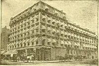An illustration from A half century of Boston's building. The construction of buildings, the enactment of building laws and ordinances, sanitary laws, the ancient and modern building, building statistics, Boston's valuation, a chapter of Boston's big fire, fire losses, public lands account, prominent architects, contractors and builders, building materials and their source of supply inspection of buildings, the building and plumbing associations (1895)