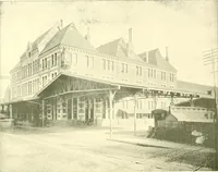 An illustration from A half century of Boston's building. The construction of buildings, the enactment of building laws and ordinances, sanitary laws, the ancient and modern building, building statistics, Boston's valuation, a chapter of Boston's big fire, fire losses, public lands account, prominent architects, contractors and builders, building materials and their source of supply inspection of buildings, the building and plumbing associations (1895)
