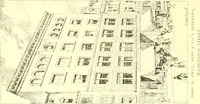 An illustration from A half century of Boston's building. The construction of buildings, the enactment of building laws and ordinances, sanitary laws, the ancient and modern building, building statistics, Boston's valuation, a chapter of Boston's big fire, fire losses, public lands account, prominent architects, contractors and builders, building materials and their source of supply inspection of buildings, the building and plumbing associations (1895)