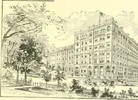 An illustration from A half century of Boston's building. The construction of buildings, the enactment of building laws and ordinances, sanitary laws, the ancient and modern building, building statistics, Boston's valuation, a chapter of Boston's big fire, fire losses, public lands account, prominent architects, contractors and builders, building materials and their source of supply inspection of buildings, the building and plumbing associations (1895)