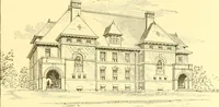 An illustration from A half century of Boston's building. The construction of buildings, the enactment of building laws and ordinances, sanitary laws, the ancient and modern building, building statistics, Boston's valuation, a chapter of Boston's big fire, fire losses, public lands account, prominent architects, contractors and builders, building materials and their source of supply inspection of buildings, the building and plumbing associations (1895)