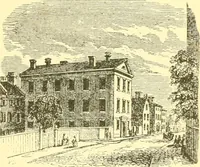 An illustration from A half century of Boston's building. The construction of buildings, the enactment of building laws and ordinances, sanitary laws, the ancient and modern building, building statistics, Boston's valuation, a chapter of Boston's big fire, fire losses, public lands account, prominent architects, contractors and builders, building materials and their source of supply inspection of buildings, the building and plumbing associations (1895)
