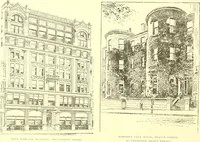 An illustration from A half century of Boston's building. The construction of buildings, the enactment of building laws and ordinances, sanitary laws, the ancient and modern building, building statistics, Boston's valuation, a chapter of Boston's big fire, fire losses, public lands account, prominent architects, contractors and builders, building materials and their source of supply inspection of buildings, the building and plumbing associations (1895)