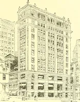 An illustration from A half century of Boston's building. The construction of buildings, the enactment of building laws and ordinances, sanitary laws, the ancient and modern building, building statistics, Boston's valuation, a chapter of Boston's big fire, fire losses, public lands account, prominent architects, contractors and builders, building materials and their source of supply inspection of buildings, the building and plumbing associations (1895)