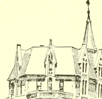 An illustration from A half century of Boston's building. The construction of buildings, the enactment of building laws and ordinances, sanitary laws, the ancient and modern building, building statistics, Boston's valuation, a chapter of Boston's big fire, fire losses, public lands account, prominent architects, contractors and builders, building materials and their source of supply inspection of buildings, the building and plumbing associations (1895)