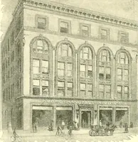 An illustration from A half century of Boston's building. The construction of buildings, the enactment of building laws and ordinances, sanitary laws, the ancient and modern building, building statistics, Boston's valuation, a chapter of Boston's big fire, fire losses, public lands account, prominent architects, contractors and builders, building materials and their source of supply inspection of buildings, the building and plumbing associations (1895)