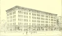An illustration from A half century of Boston's building. The construction of buildings, the enactment of building laws and ordinances, sanitary laws, the ancient and modern building, building statistics, Boston's valuation, a chapter of Boston's big fire, fire losses, public lands account, prominent architects, contractors and builders, building materials and their source of supply inspection of buildings, the building and plumbing associations (1895)