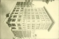 An illustration from A half century of Boston's building. The construction of buildings, the enactment of building laws and ordinances, sanitary laws, the ancient and modern building, building statistics, Boston's valuation, a chapter of Boston's big fire, fire losses, public lands account, prominent architects, contractors and builders, building materials and their source of supply inspection of buildings, the building and plumbing associations (1895)