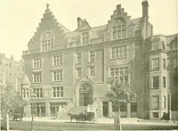 An illustration from A half century of Boston's building. The construction of buildings, the enactment of building laws and ordinances, sanitary laws, the ancient and modern building, building statistics, Boston's valuation, a chapter of Boston's big fire, fire losses, public lands account, prominent architects, contractors and builders, building materials and their source of supply inspection of buildings, the building and plumbing associations (1895)
