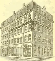 An illustration from A half century of Boston's building. The construction of buildings, the enactment of building laws and ordinances, sanitary laws, the ancient and modern building, building statistics, Boston's valuation, a chapter of Boston's big fire, fire losses, public lands account, prominent architects, contractors and builders, building materials and their source of supply inspection of buildings, the building and plumbing associations (1895)