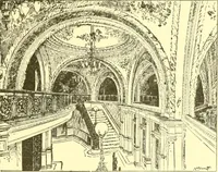 An illustration from A half century of Boston's building. The construction of buildings, the enactment of building laws and ordinances, sanitary laws, the ancient and modern building, building statistics, Boston's valuation, a chapter of Boston's big fire, fire losses, public lands account, prominent architects, contractors and builders, building materials and their source of supply inspection of buildings, the building and plumbing associations (1895)