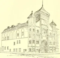An illustration from A half century of Boston's building. The construction of buildings, the enactment of building laws and ordinances, sanitary laws, the ancient and modern building, building statistics, Boston's valuation, a chapter of Boston's big fire, fire losses, public lands account, prominent architects, contractors and builders, building materials and their source of supply inspection of buildings, the building and plumbing associations (1895)