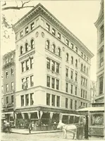 An illustration from A half century of Boston's building. The construction of buildings, the enactment of building laws and ordinances, sanitary laws, the ancient and modern building, building statistics, Boston's valuation, a chapter of Boston's big fire, fire losses, public lands account, prominent architects, contractors and builders, building materials and their source of supply inspection of buildings, the building and plumbing associations (1895)