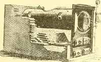 An illustration from A half century of Boston's building. The construction of buildings, the enactment of building laws and ordinances, sanitary laws, the ancient and modern building, building statistics, Boston's valuation, a chapter of Boston's big fire, fire losses, public lands account, prominent architects, contractors and builders, building materials and their source of supply inspection of buildings, the building and plumbing associations (1895)