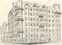 An illustration from A half century of Boston's building : the construction of buildings, the enactment of building laws and ordinances, sanitary laws, the ancient and modern building, building statistics, Boston's valuation, a chapter of Boston's big fire, fire losses, public lands account, prominent architects, contractors and builders, building materials and their source of supply, inspection of buildings, the building and plumbing associations (1895)