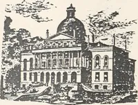 An illustration from A half century of Boston's building : the construction of buildings, the enactment of building laws and ordinances, sanitary laws, the ancient and modern building, building statistics, Boston's valuation, a chapter of Boston's big fire, fire losses, public lands account, prominent architects, contractors and builders, building materials and their source of supply, inspection of buildings, the building and plumbing associations (1895)