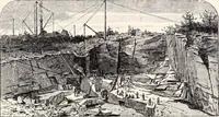 An illustration from A half century of Boston's building : the construction of buildings, the enactment of building laws and ordinances, sanitary laws, the ancient and modern building, building statistics, Boston's valuation, a chapter of Boston's big fire, fire losses, public lands account, prominent architects, contractors and builders, building materials and their source of supply, inspection of buildings, the building and plumbing associations (1895)