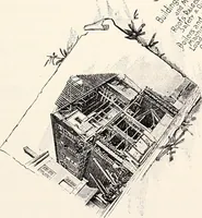 An illustration from A half century of Boston's building : the construction of buildings, the enactment of building laws and ordinances, sanitary laws, the ancient and modern building, building statistics, Boston's valuation, a chapter of Boston's big fire, fire losses, public lands account, prominent architects, contractors and builders, building materials and their source of supply, inspection of buildings, the building and plumbing associations (1895)
