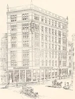 An illustration from A half century of Boston's building : the construction of buildings, the enactment of building laws and ordinances, sanitary laws, the ancient and modern building, building statistics, Boston's valuation, a chapter of Boston's big fire, fire losses, public lands account, prominent architects, contractors and builders, building materials and their source of supply, inspection of buildings, the building and plumbing associations (1895)