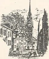 An illustration from A half century of Boston's building : the construction of buildings, the enactment of building laws and ordinances, sanitary laws, the ancient and modern building, building statistics, Boston's valuation, a chapter of Boston's big fire, fire losses, public lands account, prominent architects, contractors and builders, building materials and their source of supply, inspection of buildings, the building and plumbing associations (1895)