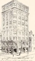An illustration from A half century of Boston's building : the construction of buildings, the enactment of building laws and ordinances, sanitary laws, the ancient and modern building, building statistics, Boston's valuation, a chapter of Boston's big fire, fire losses, public lands account, prominent architects, contractors and builders, building materials and their source of supply, inspection of buildings, the building and plumbing associations (1895)