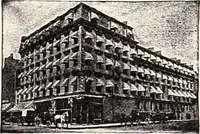 An illustration from A half century of Boston's building : the construction of buildings, the enactment of building laws and ordinances, sanitary laws, the ancient and modern building, building statistics, Boston's valuation, a chapter of Boston's big fire, fire losses, public lands account, prominent architects, contractors and builders, building materials and their source of supply, inspection of buildings, the building and plumbing associations (1895)