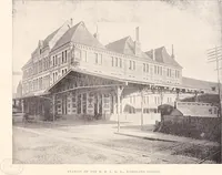 An illustration from A half century of Boston's building : the construction of buildings, the enactment of building laws and ordinances, sanitary laws, the ancient and modern building, building statistics, Boston's valuation, a chapter of Boston's big fire, fire losses, public lands account, prominent architects, contractors and builders, building materials and their source of supply, inspection of buildings, the building and plumbing associations (1895)