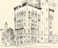 An illustration from A half century of Boston's building : the construction of buildings, the enactment of building laws and ordinances, sanitary laws, the ancient and modern building, building statistics, Boston's valuation, a chapter of Boston's big fire, fire losses, public lands account, prominent architects, contractors and builders, building materials and their source of supply, inspection of buildings, the building and plumbing associations (1895)
