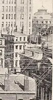 An illustration from A half century of Boston's building : the construction of buildings, the enactment of building laws and ordinances, sanitary laws, the ancient and modern building, building statistics, Boston's valuation, a chapter of Boston's big fire, fire losses, public lands account, prominent architects, contractors and builders, building materials and their source of supply, inspection of buildings, the building and plumbing associations (1895)