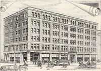 An illustration from A half century of Boston's building : the construction of buildings, the enactment of building laws and ordinances, sanitary laws, the ancient and modern building, building statistics, Boston's valuation, a chapter of Boston's big fire, fire losses, public lands account, prominent architects, contractors and builders, building materials and their source of supply, inspection of buildings, the building and plumbing associations (1895)