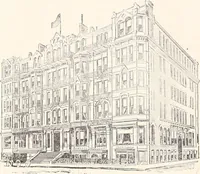 An illustration from A half century of Boston's building : the construction of buildings, the enactment of building laws and ordinances, sanitary laws, the ancient and modern building, building statistics, Boston's valuation, a chapter of Boston's big fire, fire losses, public lands account, prominent architects, contractors and builders, building materials and their source of supply, inspection of buildings, the building and plumbing associations (1895)