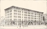 An illustration from A half century of Boston's building : the construction of buildings, the enactment of building laws and ordinances, sanitary laws, the ancient and modern building, building statistics, Boston's valuation, a chapter of Boston's big fire, fire losses, public lands account, prominent architects, contractors and builders, building materials and their source of supply, inspection of buildings, the building and plumbing associations (1895)